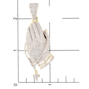 10 Karat Gold 2.40 CTW Diamond Praying Hand Charm