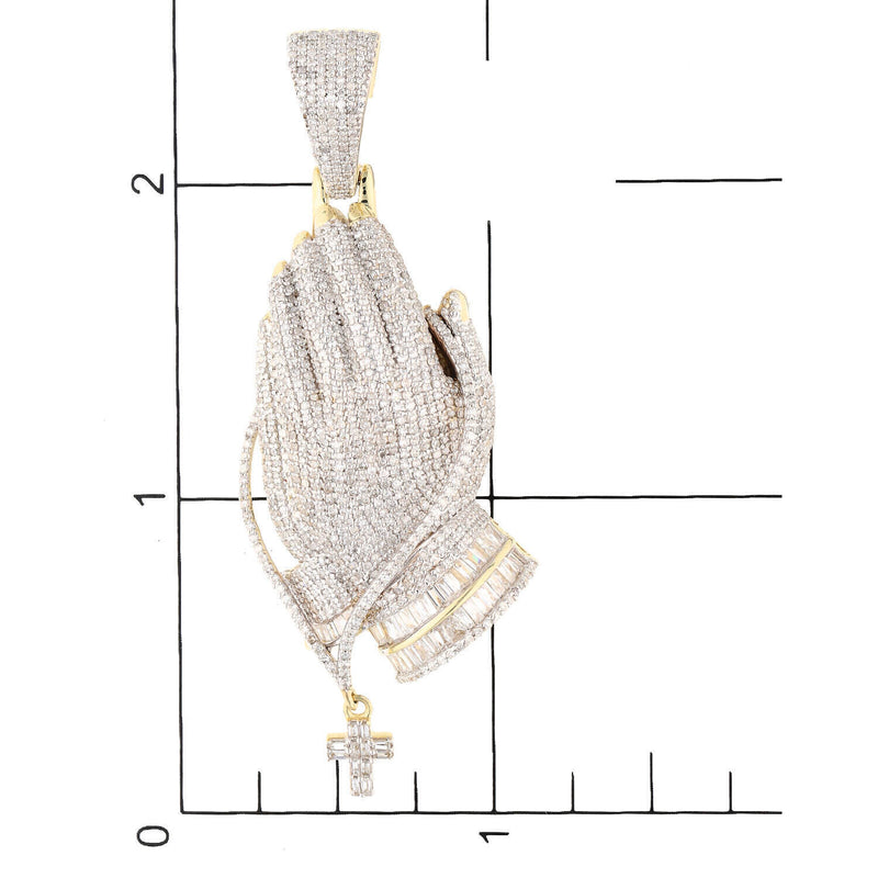 10 Karat Gold 2.40 CTW Diamond Praying Hand Charm