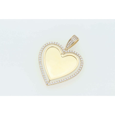 10K Gold  Heart -  Front & Back Photo Charm W:5.9