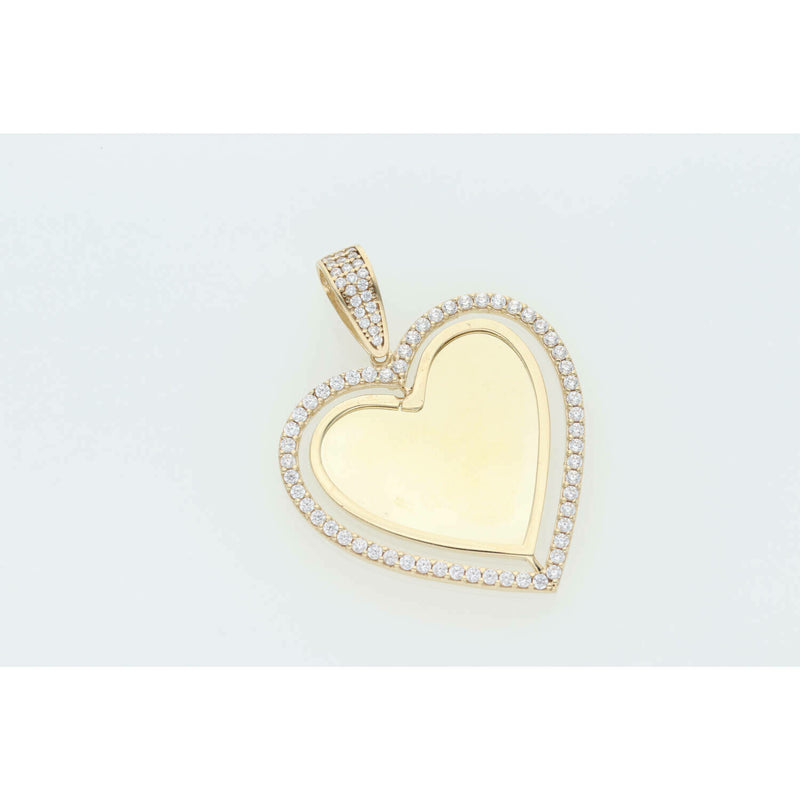 10K Gold  Heart -  Front & Back Photo Charm W:5.9