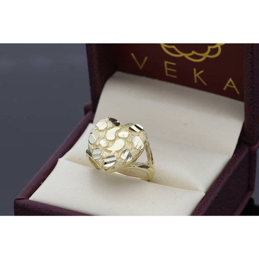 10 Karat Gold Nugget Heart Ring