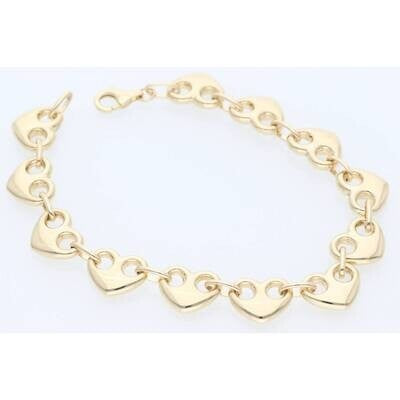 14K G Puff Mariner Heart Brac 9.4x7 W:6.8