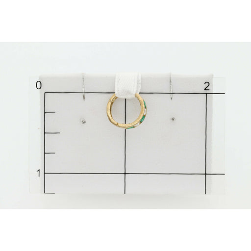 14K Gold & Green Cz Hoop Earring
