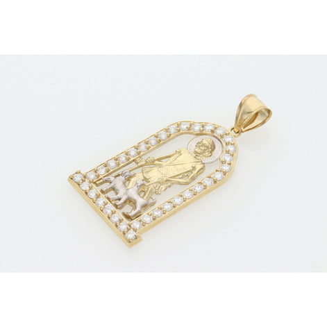 10K Gold & Cz St. Lazaro House Charm W: 6.5