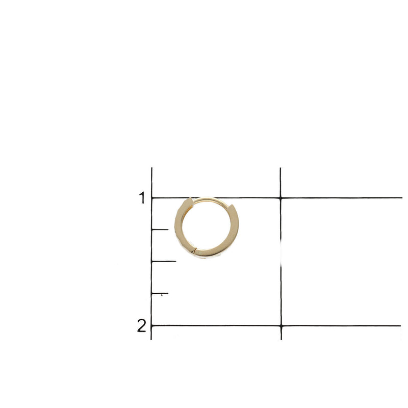 14k Gold Diam Cut  Huggie W:2.02
