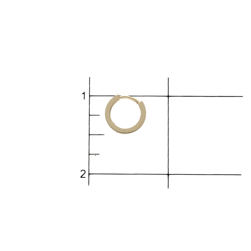 14K Gold Plain Huggie W:1.9