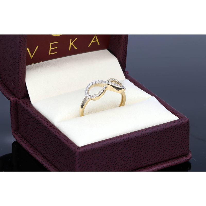 Gold & CZ Infinity Ring