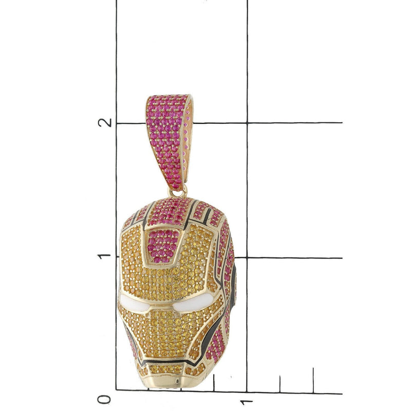 Gold & CZ IronMan Charm 10 Karat