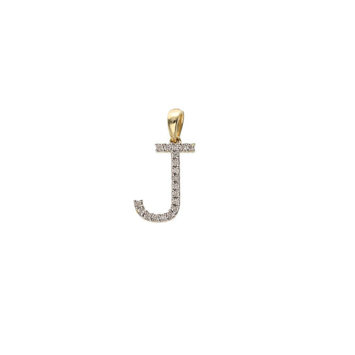 Gold Diamond Initial "J" Pendant