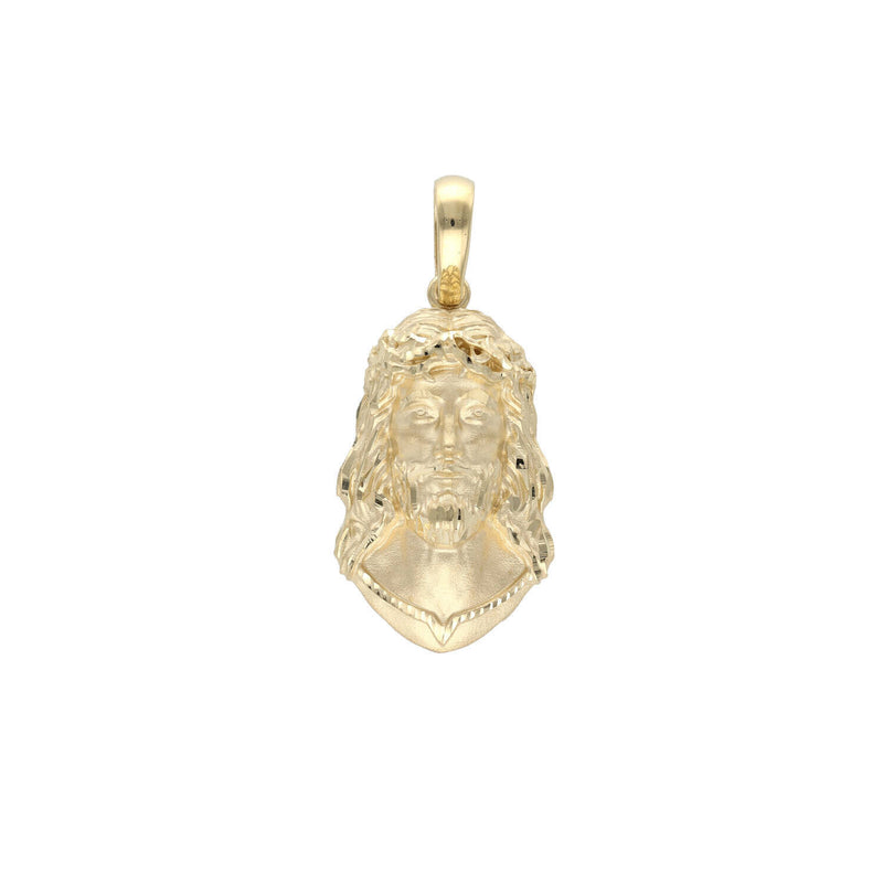 14 Karat Gold Mate Jesus Face Charm W:7.2