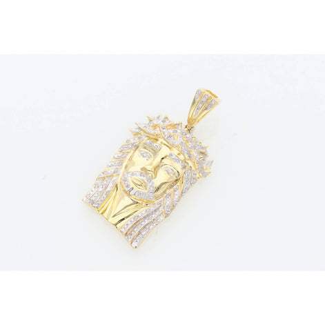 10K Gold & 0.25 ctw Diamond Jesus Pendant W:11