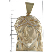 10 Karat Gold & cz Jesus Face Charm
