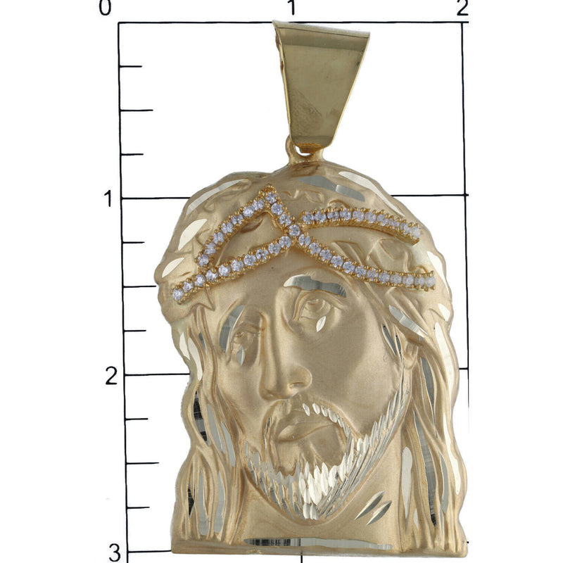 10 Karat Gold & cz Jesus Face Charm