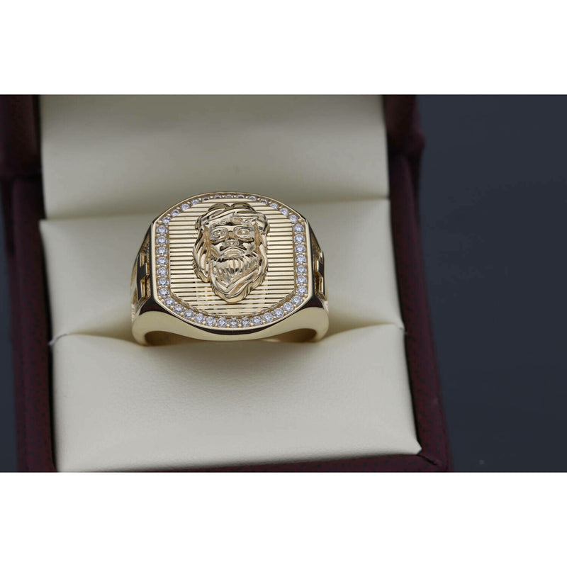 14 Karat Gold  Jesus Face Ring