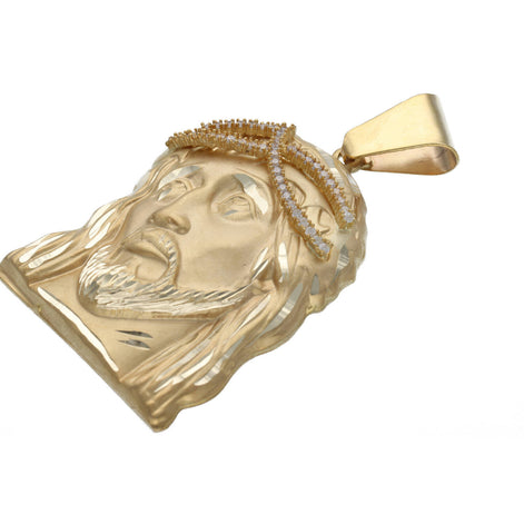 Gold & cz Jesus Face Charm