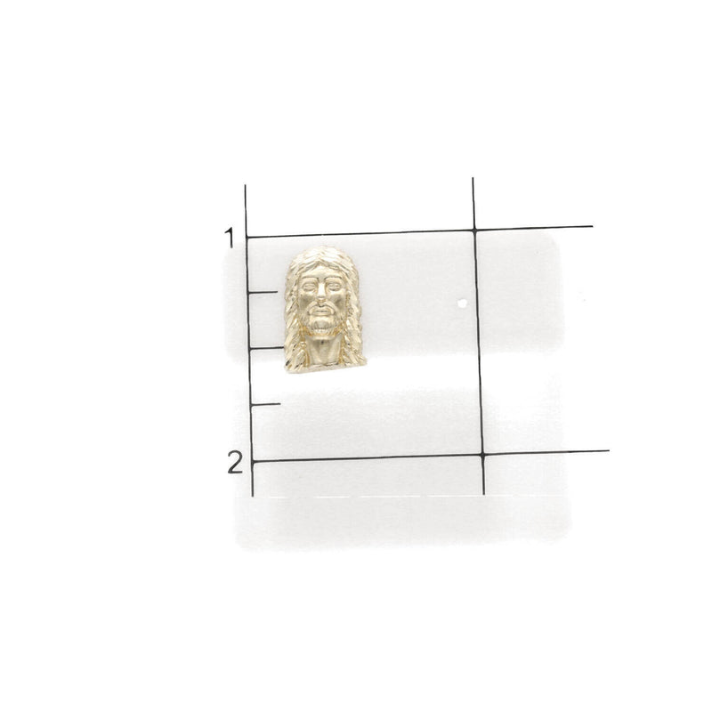 Gold Jesus Face Stud Earrings 10 Karat 