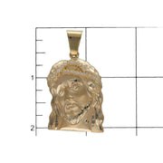 Gold Jesus Face Charm  Solid  