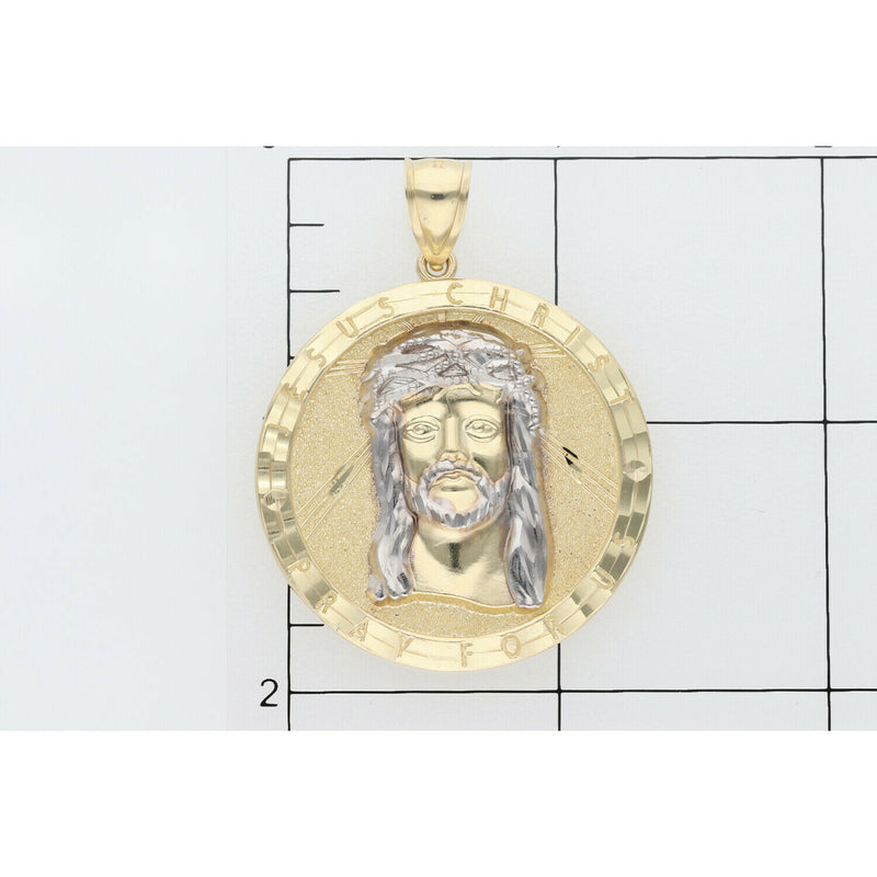 10 Karat Gold Two Tone  "Jesus Christ Pray For Us" Medal