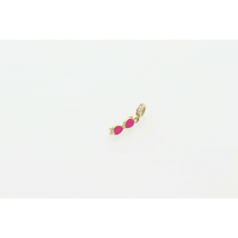 10K Gold Cz Pink Sunglasess Mini Charm W.6