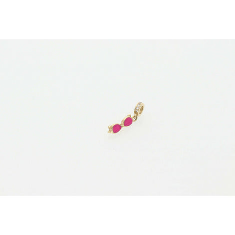 10K Gold Cz Pink Sunglasess Mini Charm W.6
