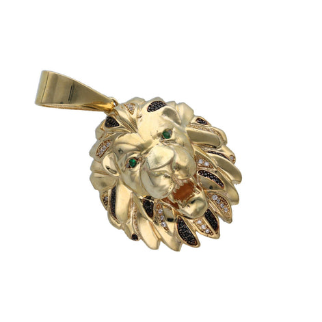 Gold & Black Lion Face Charm