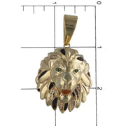 10K Gold & Black Lion Face Charm 