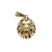 10 Karat Gold & Black Cz Lion Face Charm