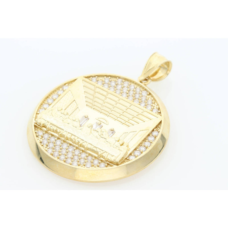 10 K G & Cz Round "Last Supper" Charm W: 15.4