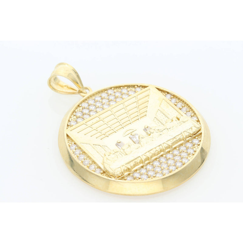 10 K G & Cz Round "Last Supper" Charm W: 15.4