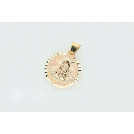 10K Gold St Lazaro Medal Diamond Cut W: 2.7