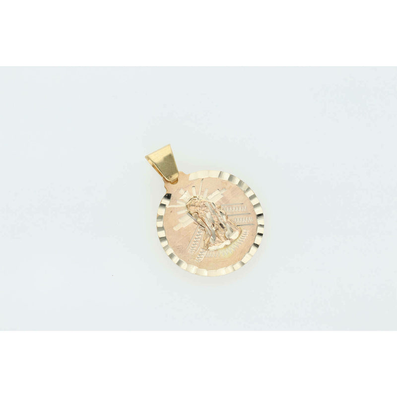 10K Gold St Lazaro Medal Diamond Cut W: 2.7