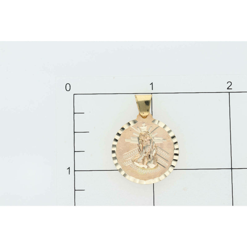 10K Gold St Lazaro Medal Diamond Cut W: 2.7