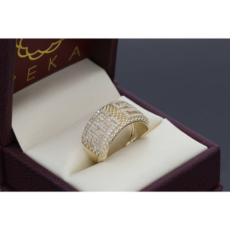 Gold & CZ Maze pop Corn Band