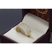 10 Karat Gold & CZ Maze pop Corn Band