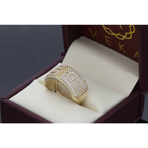 10 Karat Gold & CZ Maze pop Corn Band