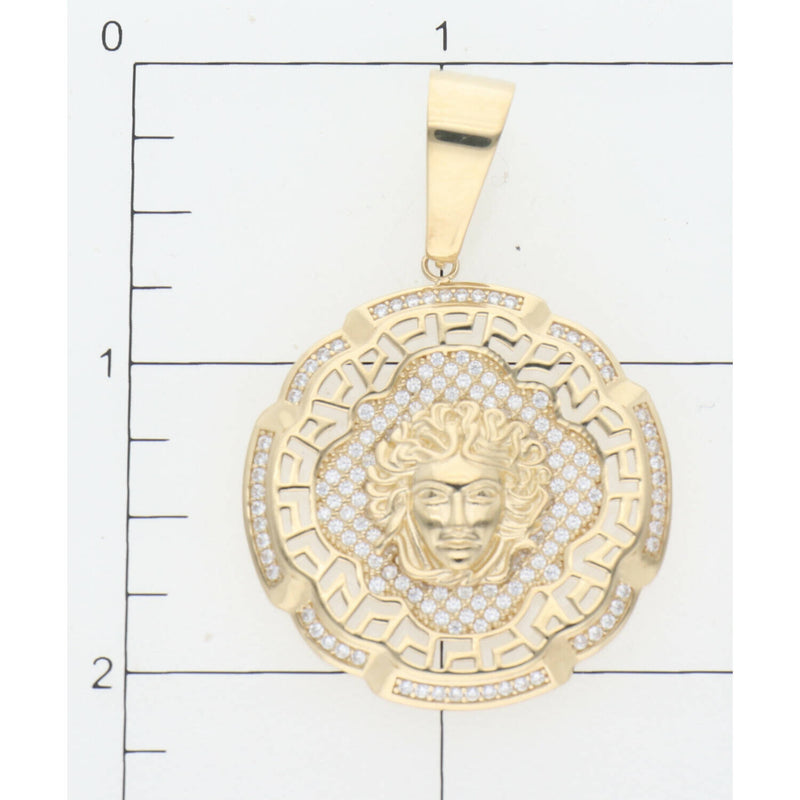 14 Karat Gold Cz Maze Medusa Charm