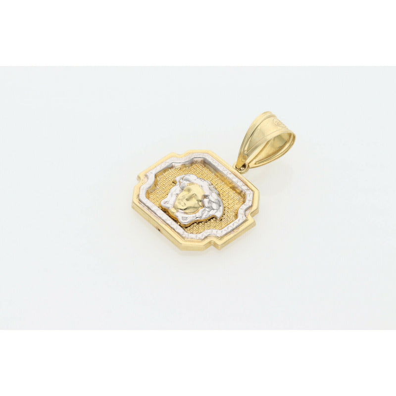 10 Karat Gold Two Tone Medusa Medal W: 3.7