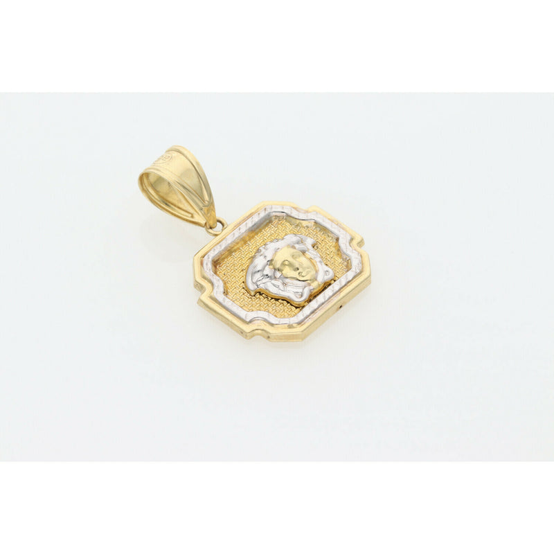 10 Karat Gold Two Tone Medusa Medal W: 3.7