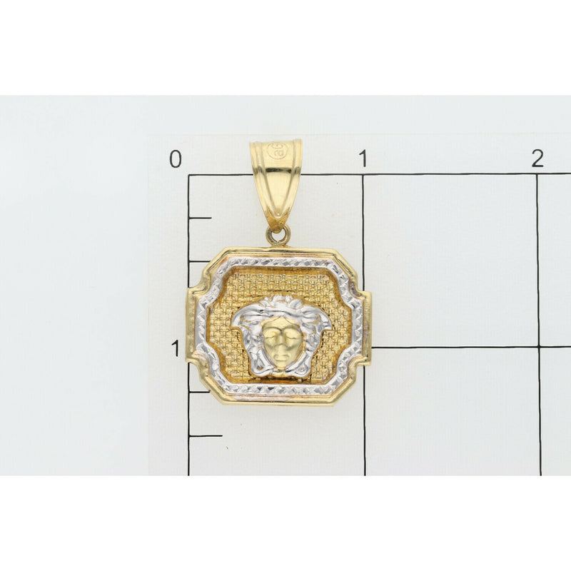 10 Karat Gold Two Tone Medusa Medal W: 3.7
