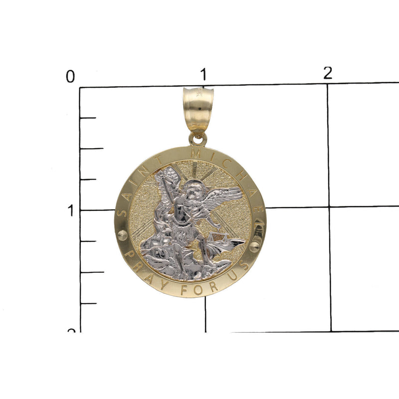 10 Karat Gold Two Tone St Michael Medal