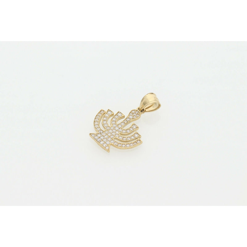 10 karat Gold & Cz Menorah Charm W:2.5