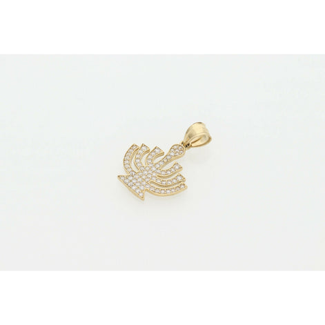10 karat Gold & Cz Menorah Charm W:2.5