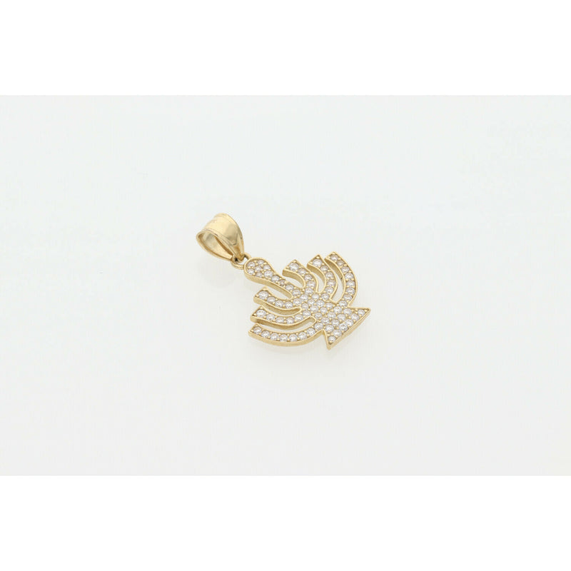 10 karat Gold & Cz Menorah Charm W:2.5