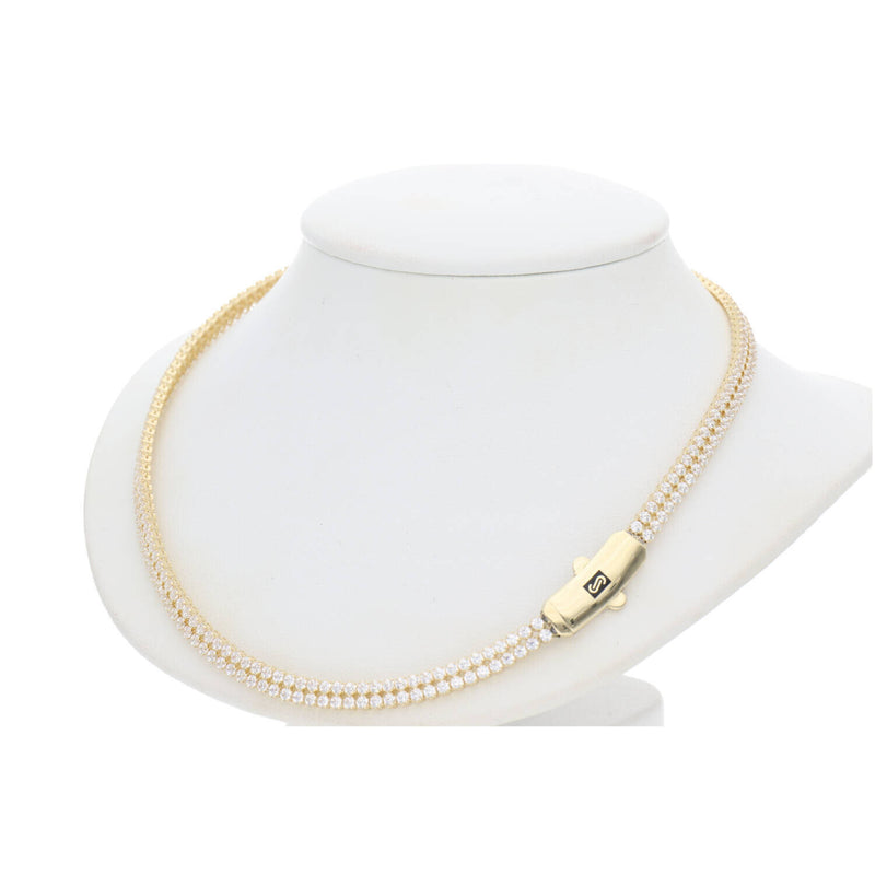 10 Karat Gold & CZ Tennis Monaco Necklace