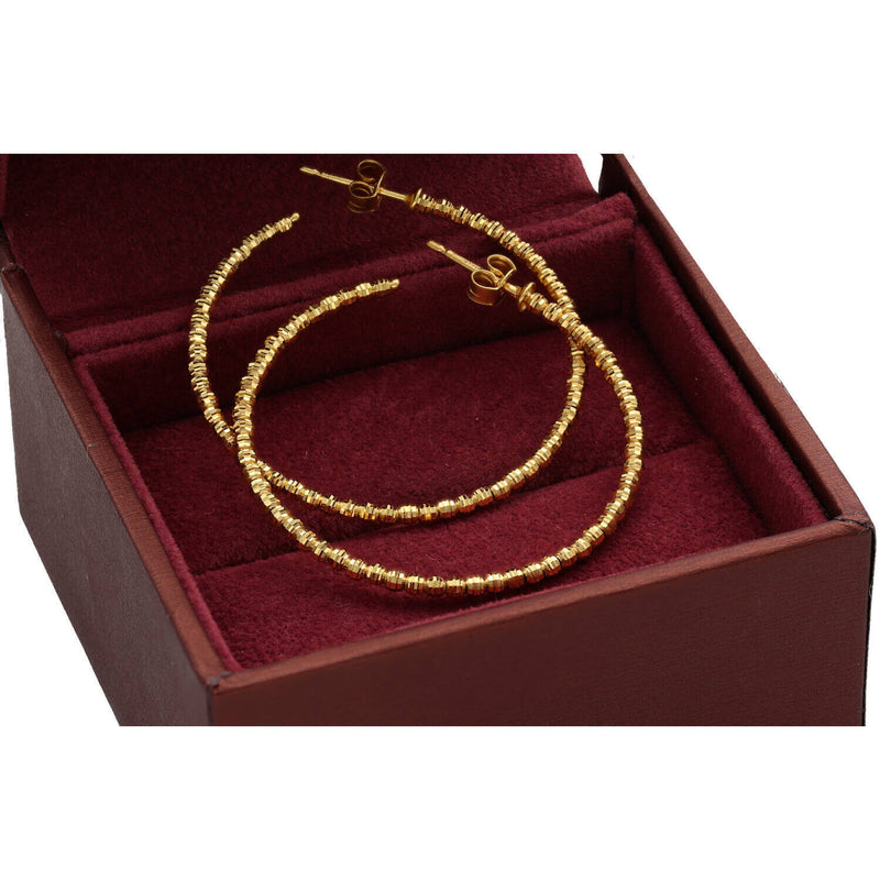 10 Karat Gold Moon Hoop Earrings