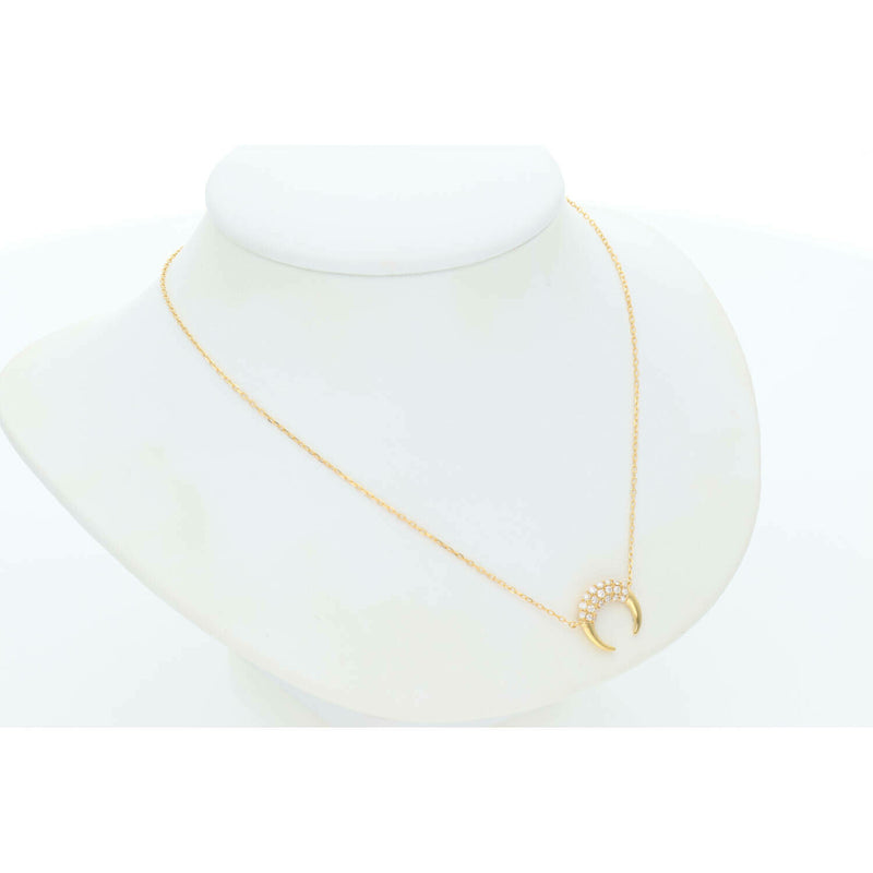 14K G Diamond Moon Rollo Neck 1 x 16" W: 1.8