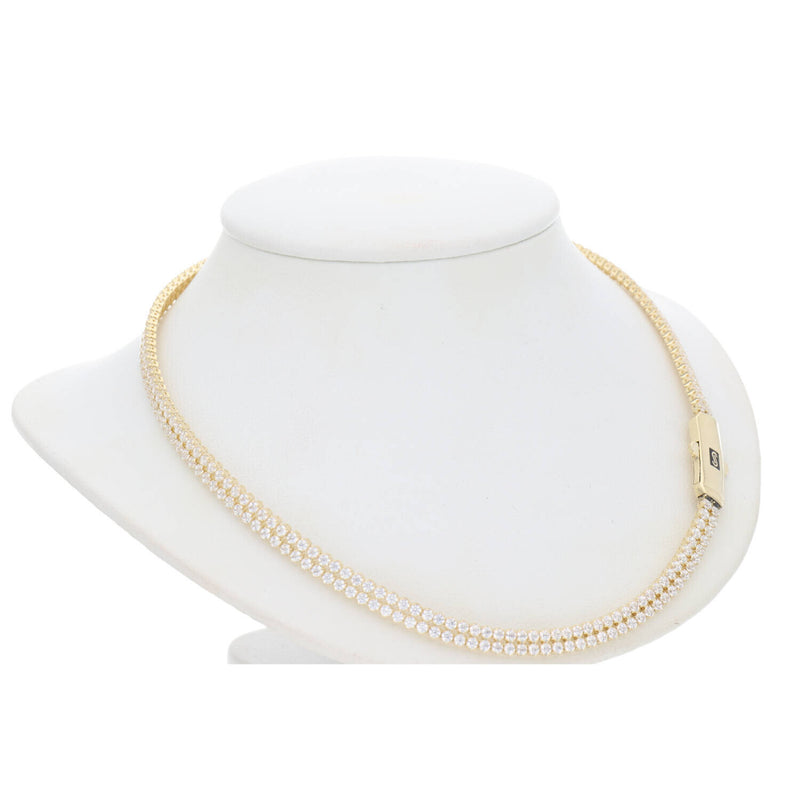 10 Karat Gold & Cz Monaco tennis Chain