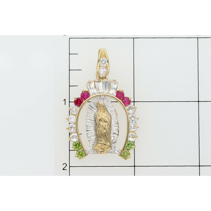 10 Karat Gold & Cz Guadalupe Virgin Charm