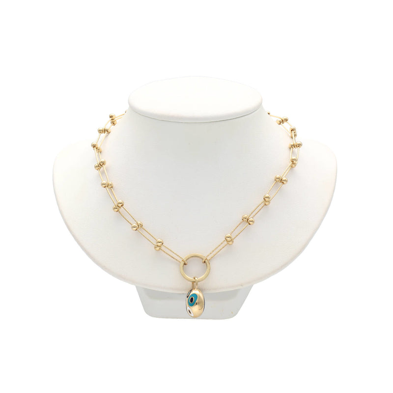 14 Karat Gold Clip Design Fancy Necklace