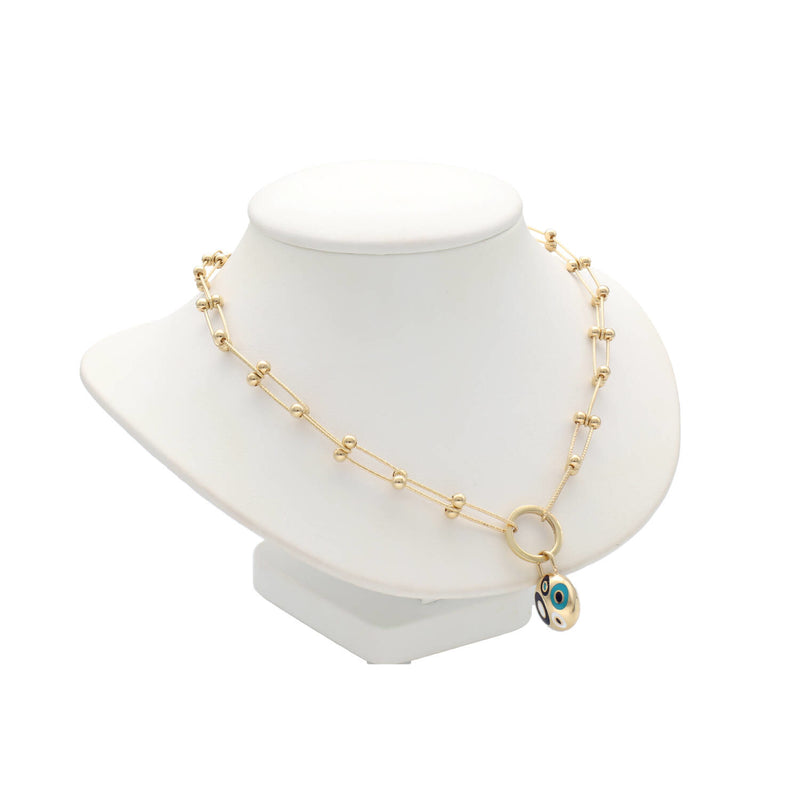 14 Karat Gold Clip Design Fancy Necklace
